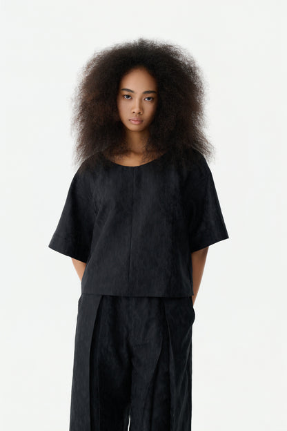 斑駁寬袖上衣